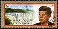 Vintage John F Kennedy Postage stamp from Sharjah Royalty Free Stock Photo