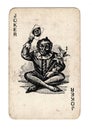 A vintage joker playing card. Royalty Free Stock Photo