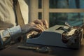 Vintage journalist working in the office