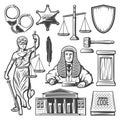 Vintage Judicial System Elements Set