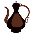 vintage jug by coffe color shape in flat style