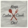 Vintage keep calm and cook on poster Royalty Free Stock Photo