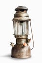 Vintage kerosene oil lantern lamp on isolated Background