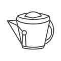 Vintage kettle thin line icon, kitchen utensils concept, Teakettle sign on white background, Kitchen tea maker icon in