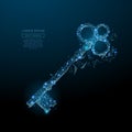 Vintage key blue low poly Royalty Free Stock Photo