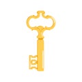 Vintage key vector illustration isolated on white Royalty Free Stock Photo