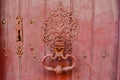 vintage keyhole in a old wood door Royalty Free Stock Photo
