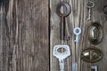 Vintage keys and keyholes