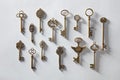 Vintage keys on white paper Royalty Free Stock Photo