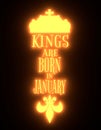 Vintage kings crown silhouette. Motivation quote Royalty Free Stock Photo