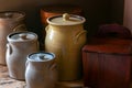 Vintage Kitchen Background, Crock Pots