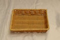 Vintage kitchen handmade wicker rectangular bread basket isolated