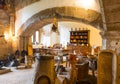 Vintage kitchen interior in old castle, Europe