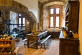 Vintage kitchen room in ancient castle, Europe