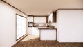 Vintage Kitchen room interior japanese style.3D rendering