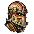 Vintage Knight Illustration In Motocross Helmet Graphics Pack