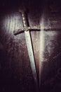 Vintage knight sword background Royalty Free Stock Photo