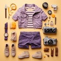 Vintage Knolling Flat Lays vogue photo salon stylish clothes fashion collection set