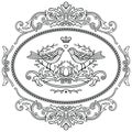 Vintage label with birds Royalty Free Stock Photo