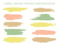 Vintage label brush stroke backgrounds, paint or ink smudges vector for tags and stamps design.