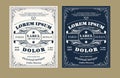 Vintage label design set with an example of your text Royalty Free Stock Photo