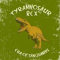 Vintage label with dinosaur