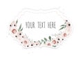 Vintage label with flowers. Frame border with copy space