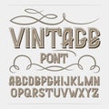 Vintage label font. Alcogol label style. Royalty Free Stock Photo