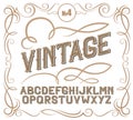 Vintage label font. Alcogol label style. Royalty Free Stock Photo