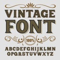 Vintage label font. Alcogol label style. Royalty Free Stock Photo