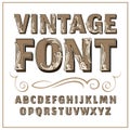 Vintage label font. Alcogol label style. Royalty Free Stock Photo