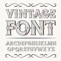 Vintage label font. Alcogol label style. Royalty Free Stock Photo