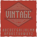 Vintage label font. Good to use in any classic label design