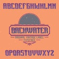 Vintage label font named Backwater