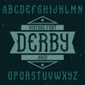 Vintage label font named Derby