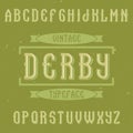 Vintage label font named Derby