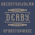 Vintage label font named Derby