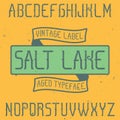 Vintage label font named Salt Lake