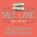 Vintage label font named Salt Lake