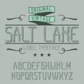 Vintage label font named Salt Lake