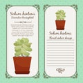 Vintage label with sedum hintonii plant