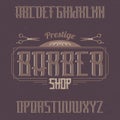 Vintage label typeface named BarberShop