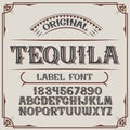 Vintage label typeface named