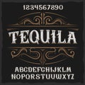 Vintage label typeface named