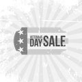 Vintage Label with Veterans Day Sale Text