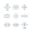 Vintage labels collection in geometric shapes. Set