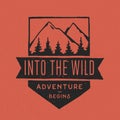 Vintage labels, hand drawn on the theme of Hiking, Mountaineering, Hunting.