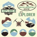 Vintage labels mountain adventure Royalty Free Stock Photo