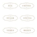 Vintage labels for use in kitchen Royalty Free Stock Photo