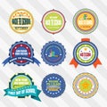 Vintage labels vector set for Back to School Day. Royalty Free Stock Photo